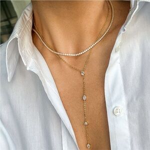 NWT Adornia Sterling Silver plated Micro Tennis Necklace